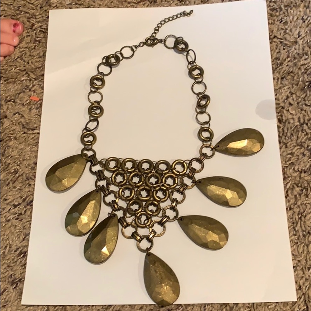 Brushed gold statement necklace